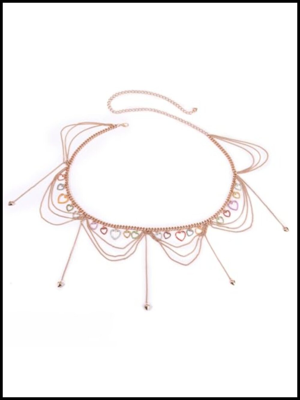 Heart Waist Chain Belt for Women Adjustable Plus Size Elegant Boho Hollow Charm - Picture 5 of 6